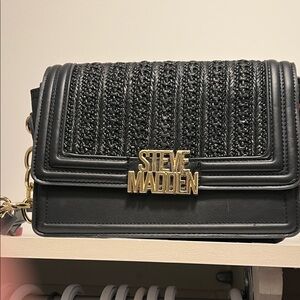 Steve Madden Black and Gold Crossbody Bag